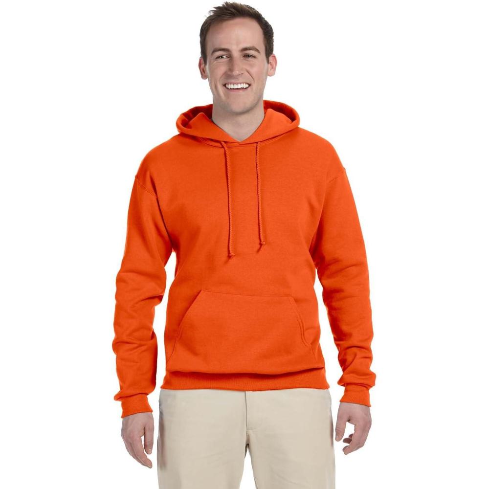 imageJerzees Mens NuBlend Fleece Hoodies ampamp Sweatshirts Cotton Blend Sizes S3XHoodie  Safety Orange