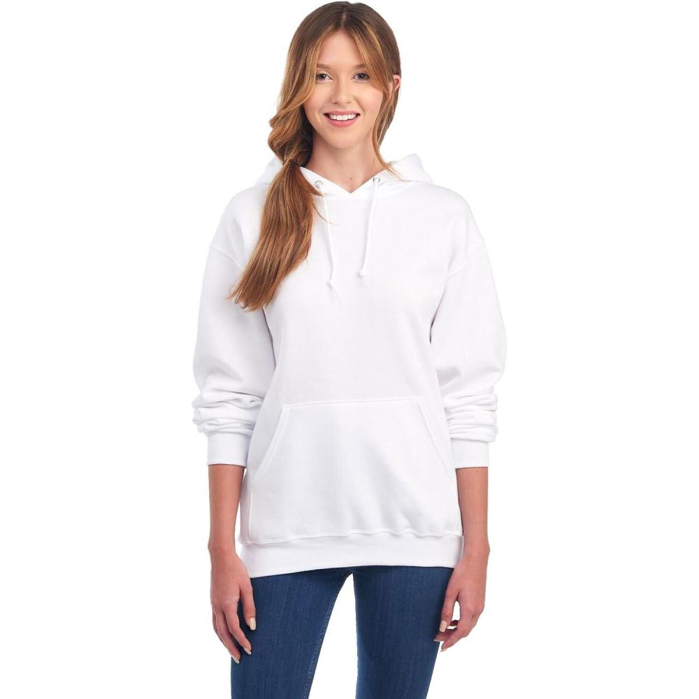 imageJerzees Mens NuBlend Fleece Hoodies ampamp Sweatshirts Cotton Blend Sizes S3XHoodie  White