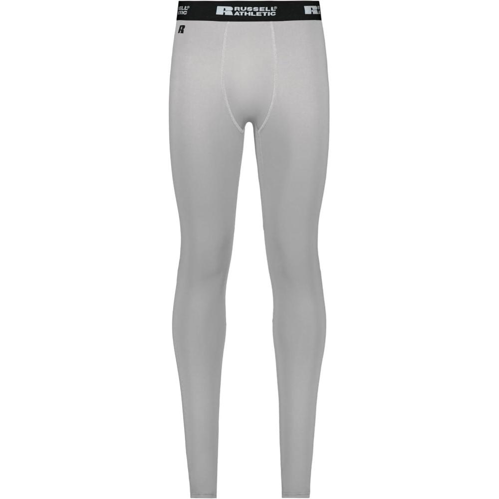 imageRussell Athletic Mens Compression Full Length TightGrid Iron Silver