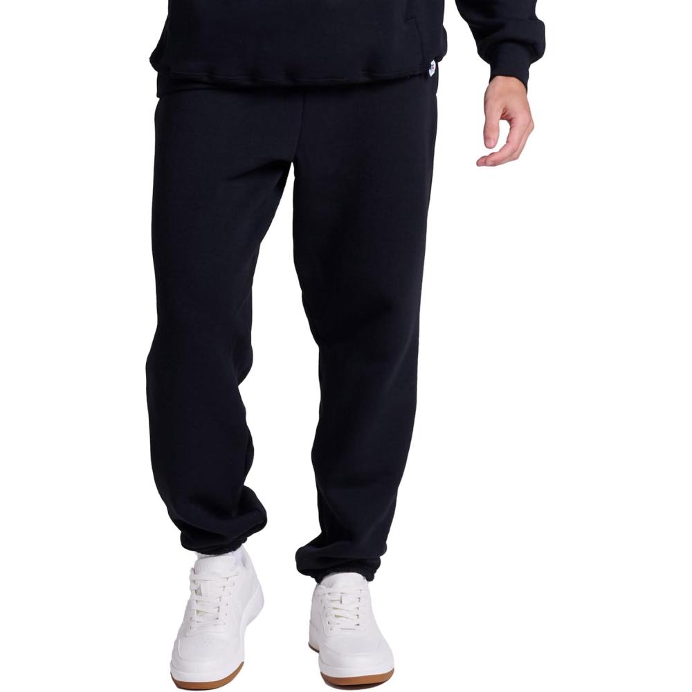 imageRussell Athletic Mens Dri Power Fleece Elastic Bottom Sweatpants Relaxed Fit Moisture Wicking with or Without PocketsBlack With Pockets