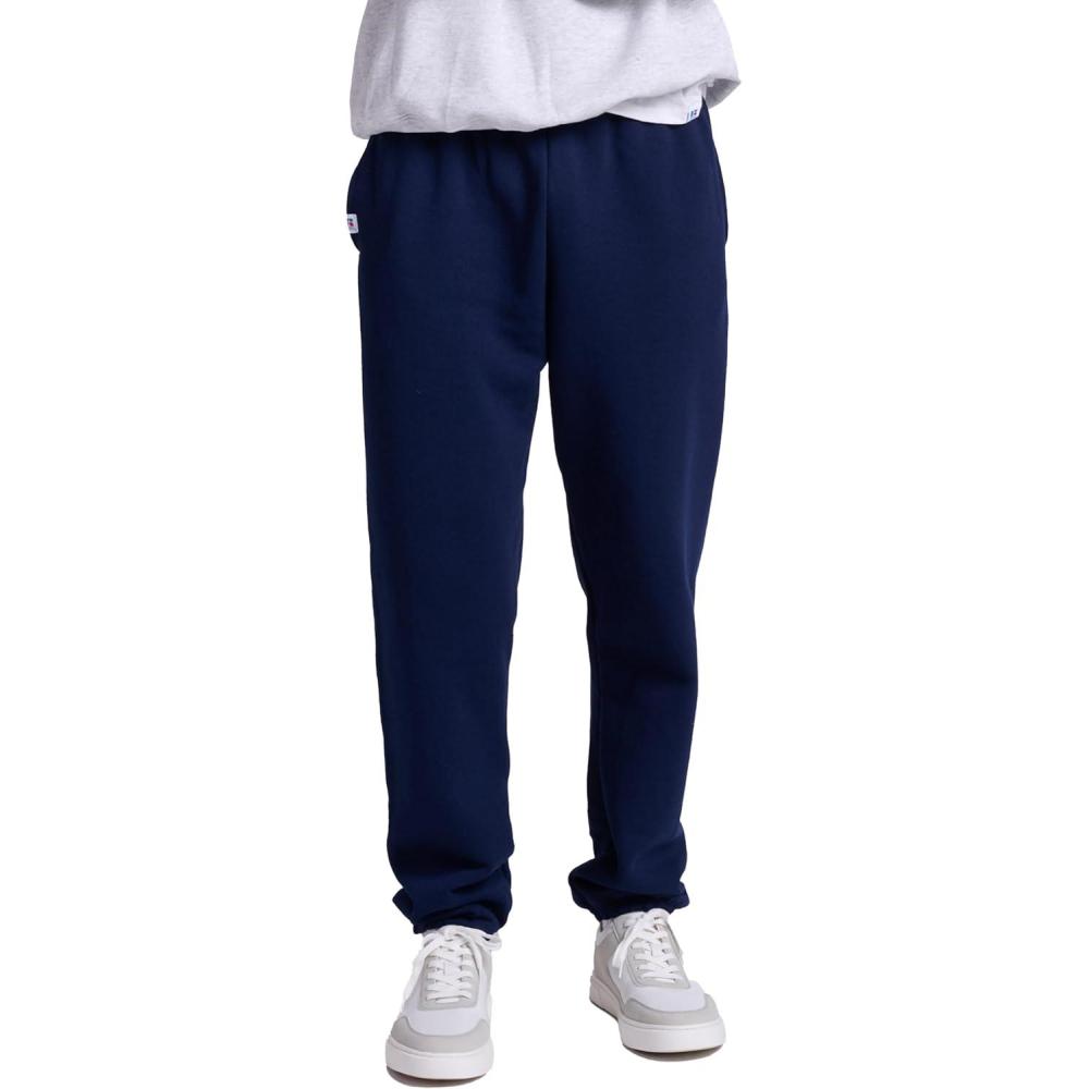 imageRussell Athletic Mens Dri Power Fleece Elastic Bottom Sweatpants Relaxed Fit Moisture Wicking with or Without PocketsNavy With Pockets