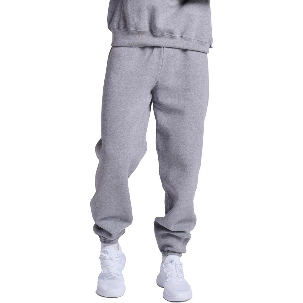 imageRussell Athletic Mens Dri Power Fleece Elastic Bottom Sweatpants Relaxed Fit Moisture Wicking with or Without PocketsOxford No Pockets