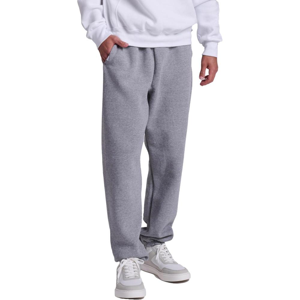 imageRussell Athletic Mens Dri Power Fleece Elastic Bottom Sweatpants Relaxed Fit Moisture Wicking with or Without PocketsOxford With Pockets