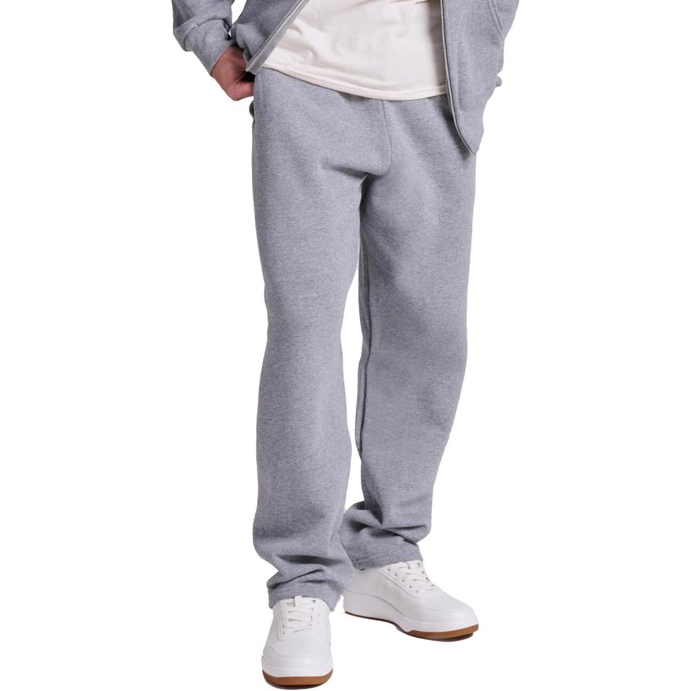 imageRussell Athletic Mens Dri Power Fleece Open Bottom Sweatpants with Pockets Relaxed Fit Moisture WickingOxford