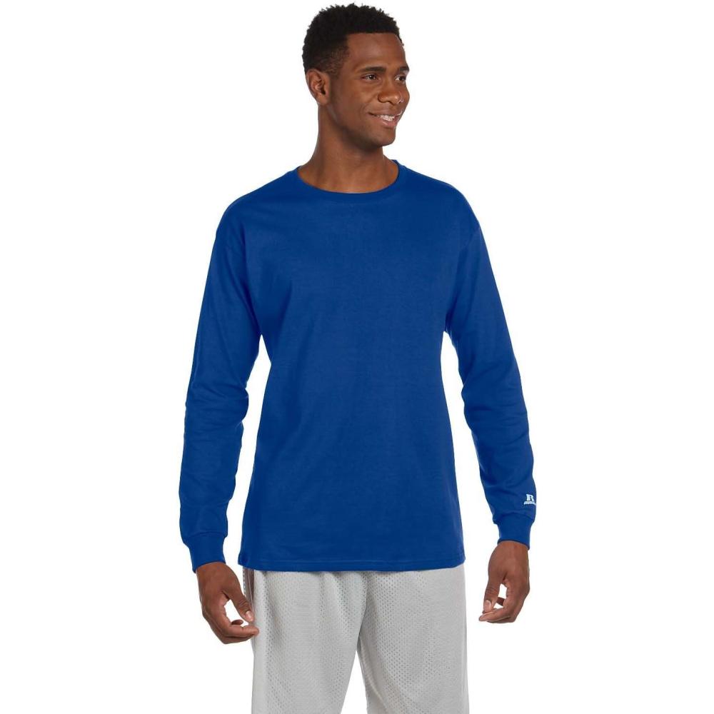 imageRussell Athletic Mens DriPower Long Sleeve Tees Moisture Wicking Odor Protection UPF 30Basic Royal