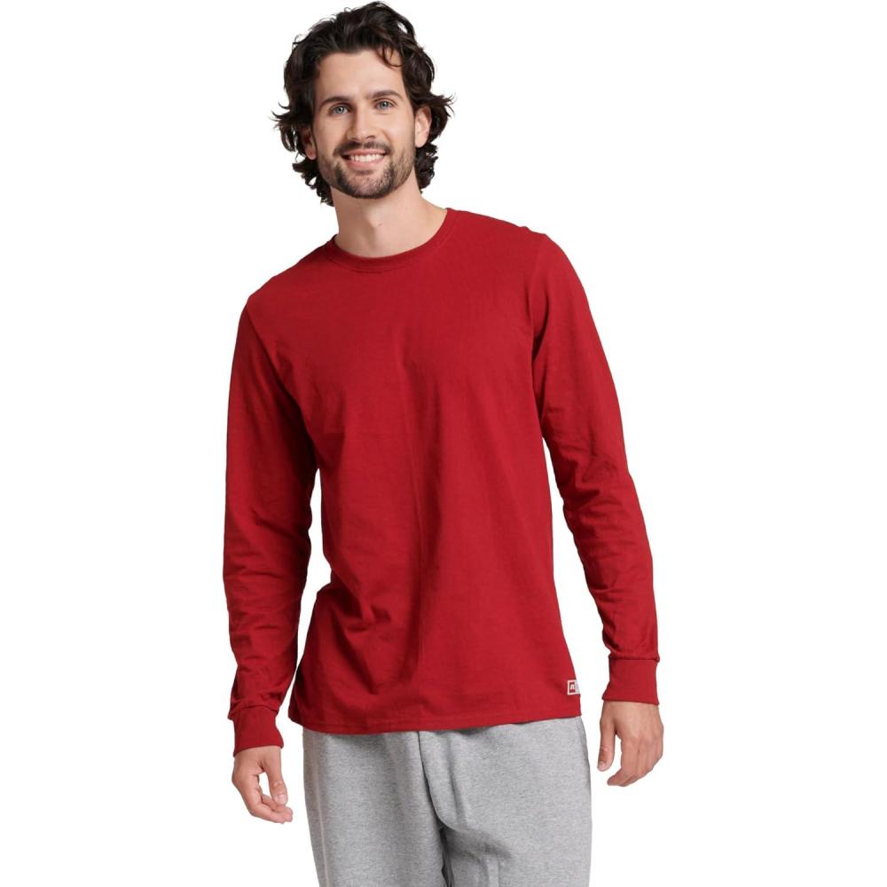 imageRussell Athletic Mens DriPower Long Sleeve Tees Moisture Wicking Odor Protection UPF 30Cardinal
