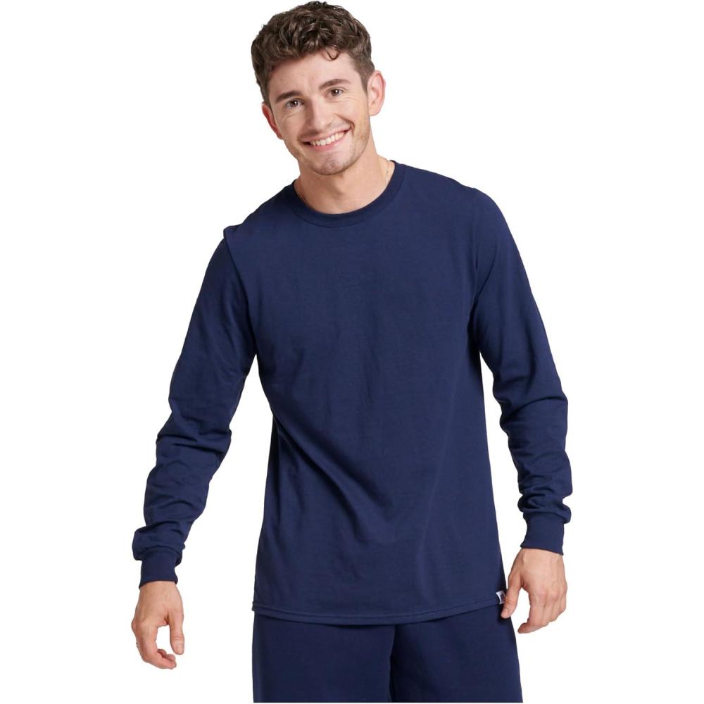 imageRussell Athletic Mens DriPower Long Sleeve Tees Moisture Wicking Odor Protection UPF 30Navy