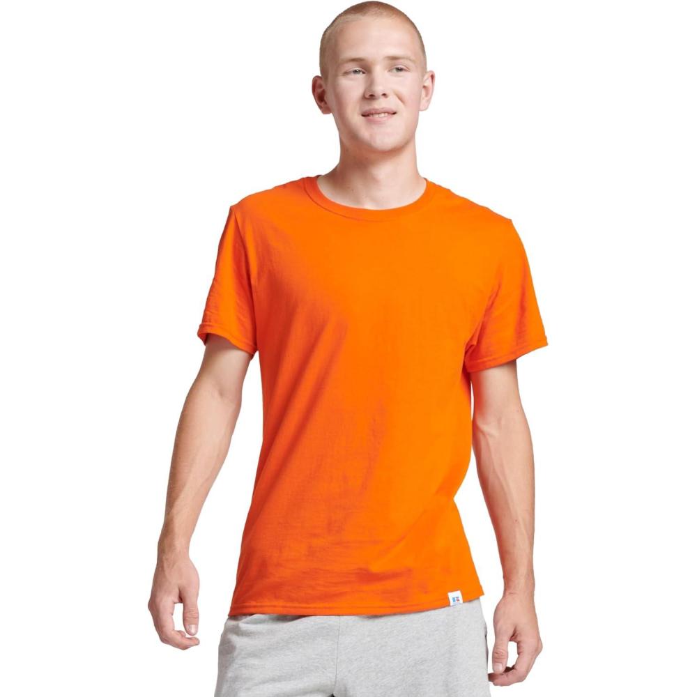imageRussell Athletic Mens DriPower Short Sleeve Tees Moisture Wicking Odor Protection UPF 30 Sizes S4xBurnt Orange