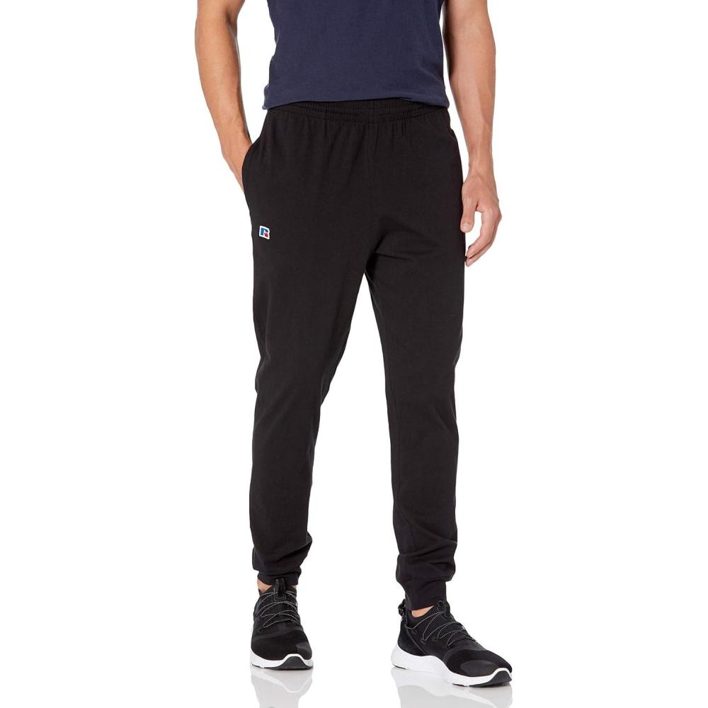 imageRussell Athletic Mens Jersey Cotton Joggers with PocketsBlack
