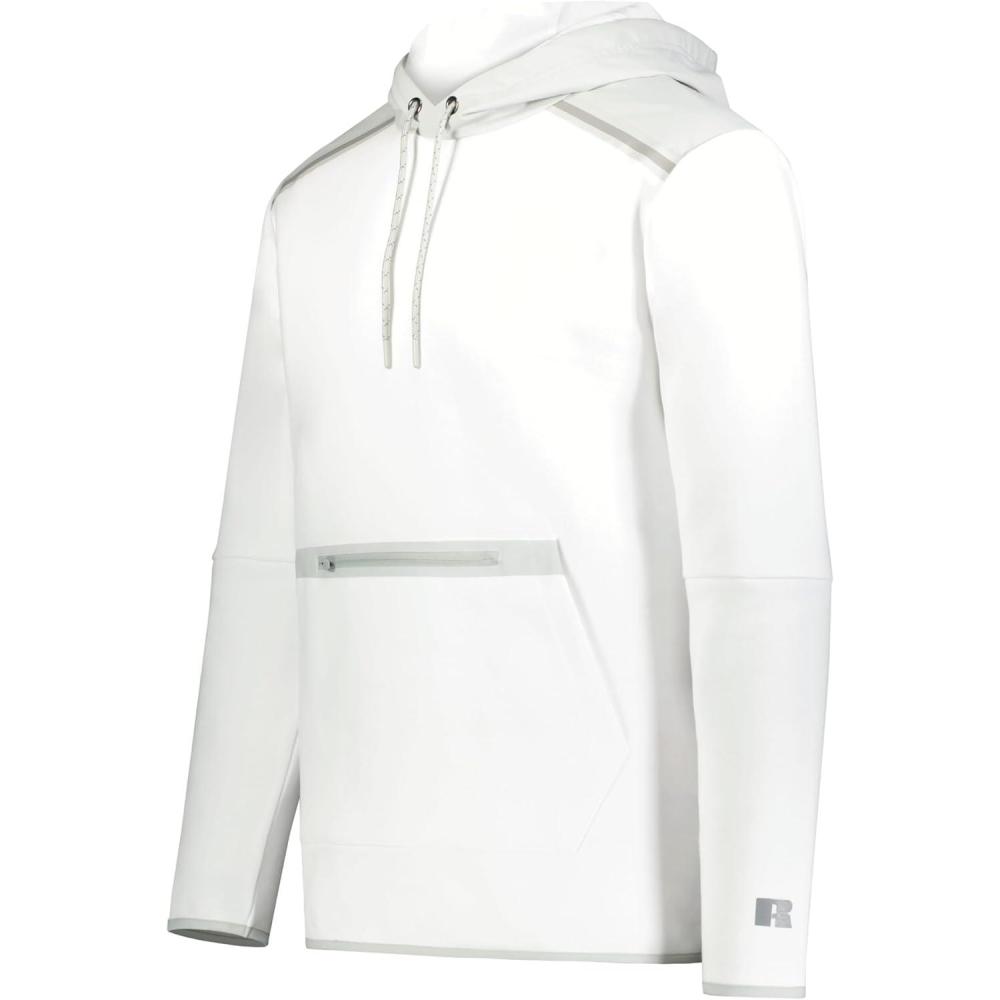 imageRussell Athletic Mens Legend Tech Fleece HoodieWhiteGrid Iron Silver