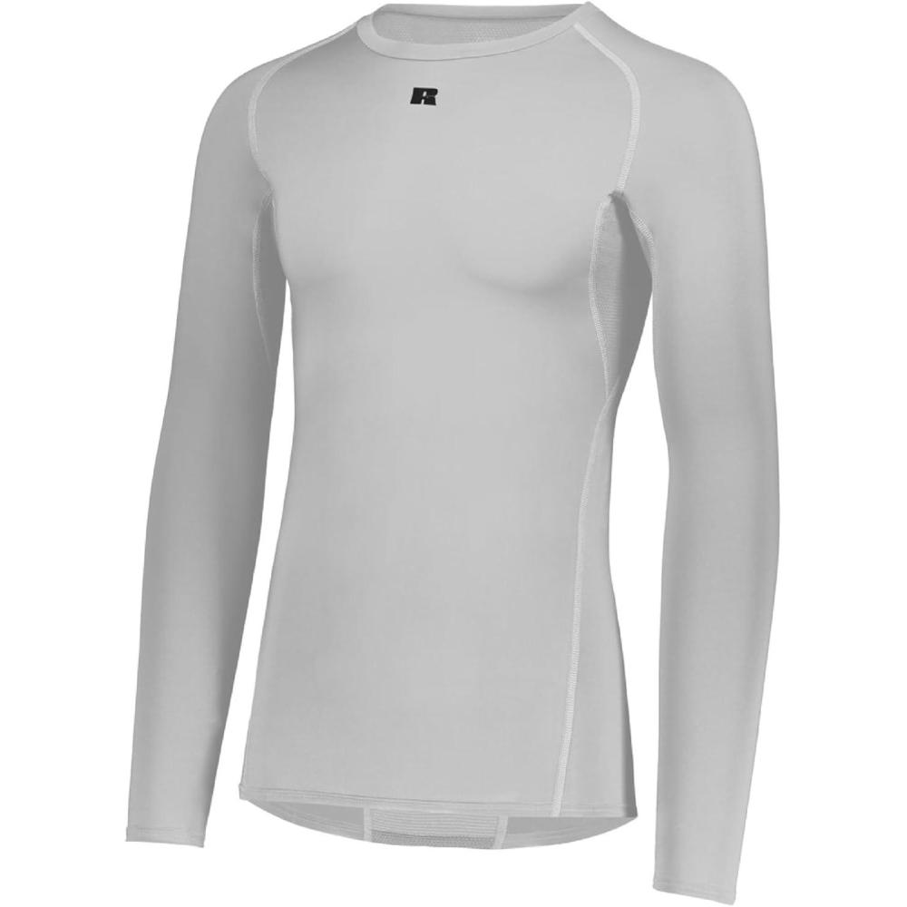 imageRussell Athletic Mens Long Sleeve Compression TeeGrid Iron Silver