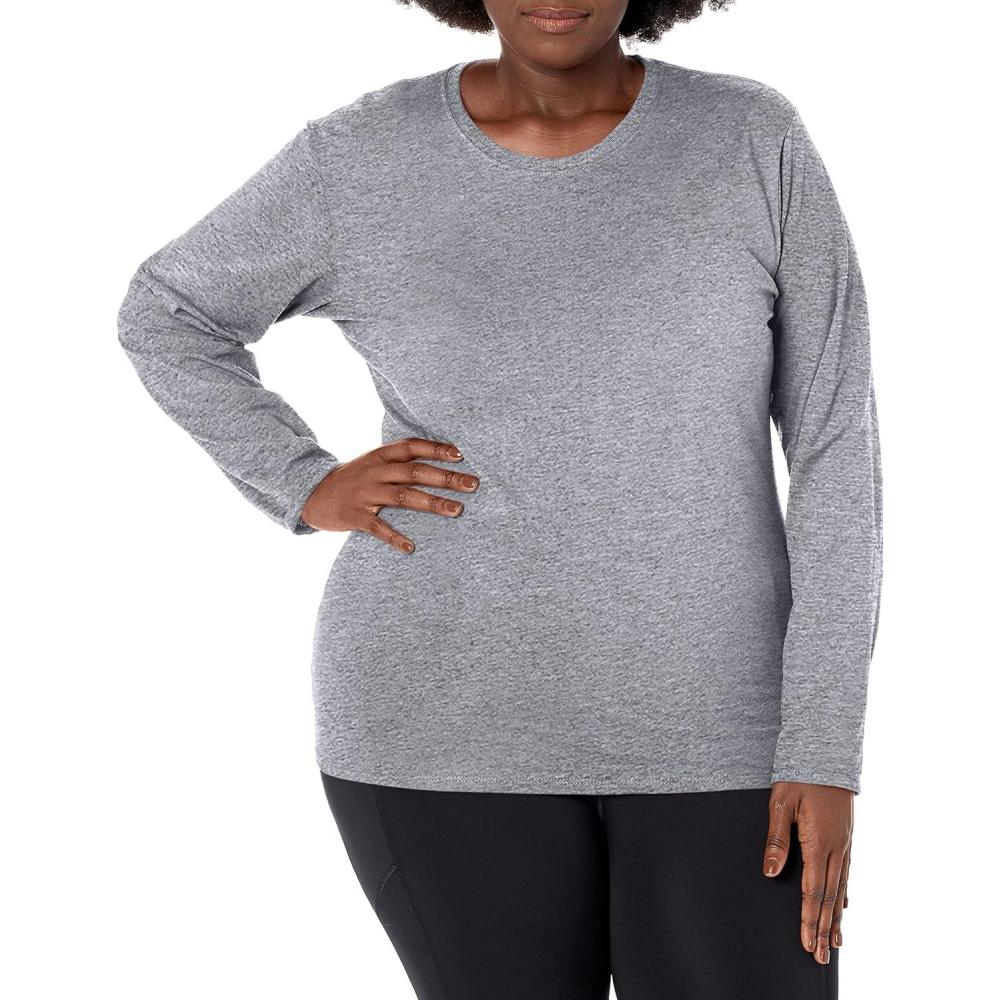 imageRussell Athletic Womens Cotton Performance TShirtsLong Sleeve  Oxford