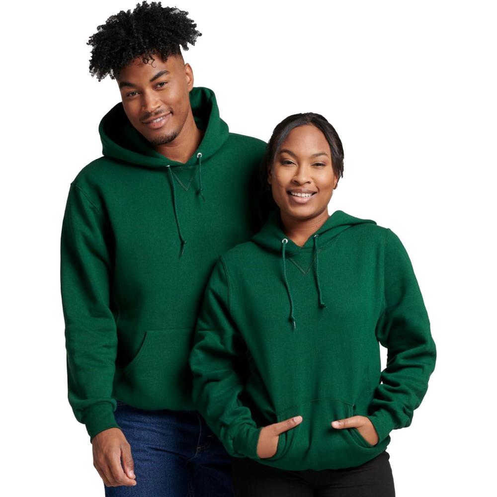 imageRussell Athletic mens Dripower Fleece Hoodies Moisture Wicking Cotton Blend Relaxed Fit Sizes S4xDark Green Pullover