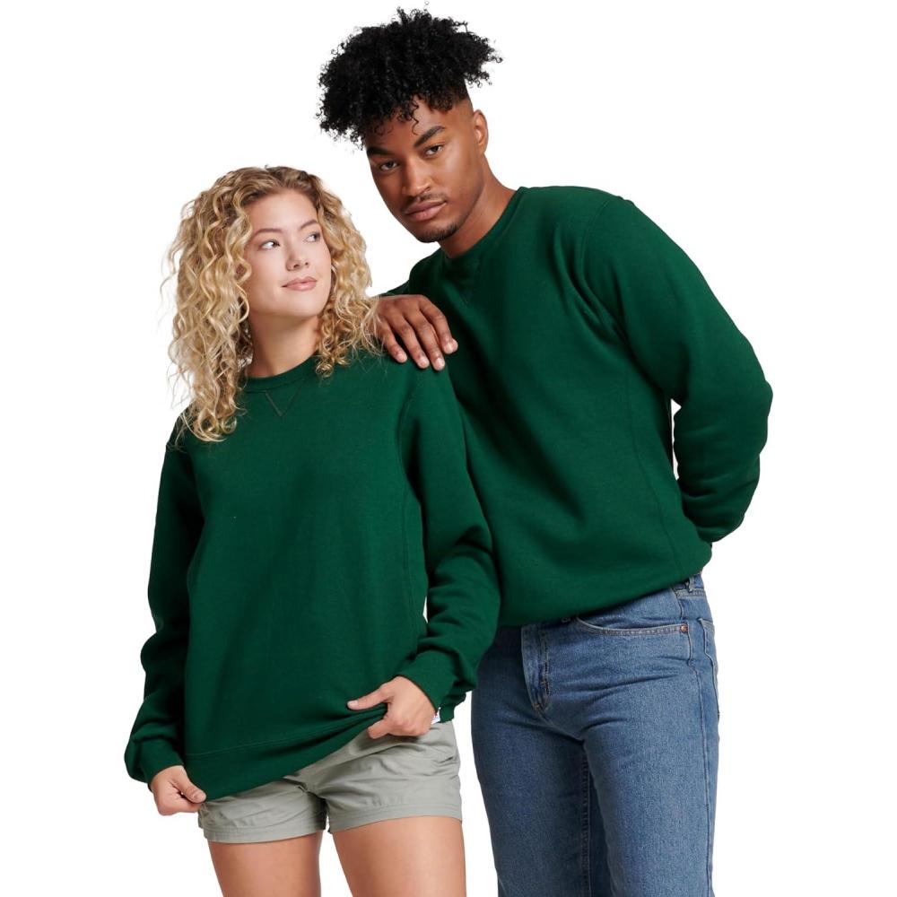 imageRussell Athletic mens Dripower Fleece Sweatshirts Moisture Wicking Cotton Blend Relaxed Fit Sizes S4xDark Green