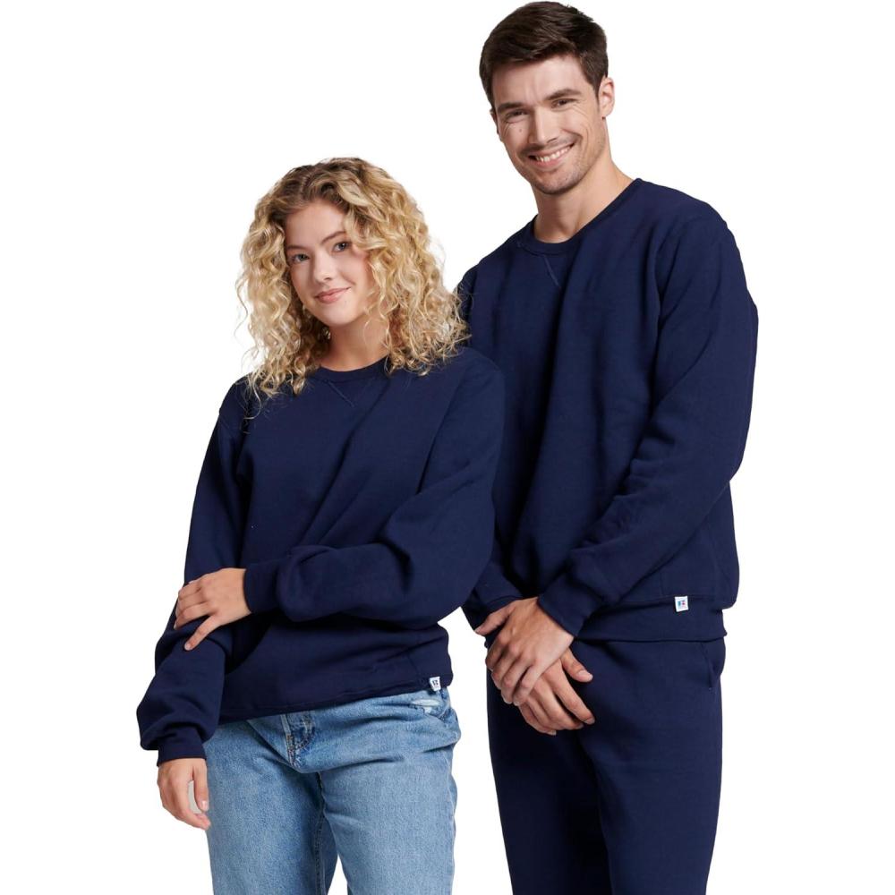 imageRussell Athletic mens Dripower Fleece Sweatshirts Moisture Wicking Cotton Blend Relaxed Fit Sizes S4xNavy
