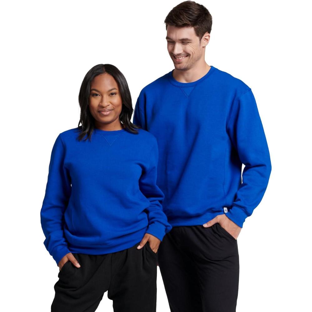 imageRussell Athletic mens Dripower Fleece Sweatshirts Moisture Wicking Cotton Blend Relaxed Fit Sizes S4xRoyal