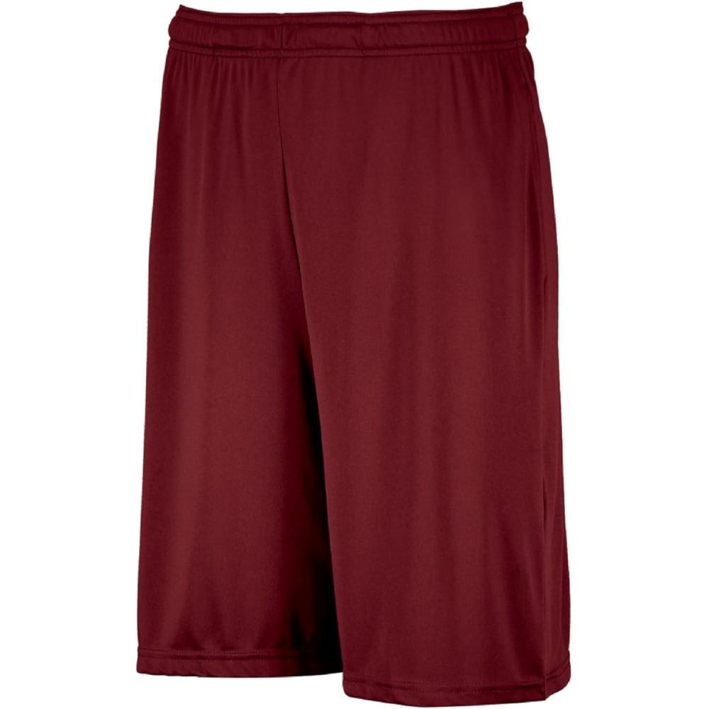 imageRussell Athletics Mens Dri Power Essential Performance Shorts with Pocket  Workout and Gym Active WearCardinal