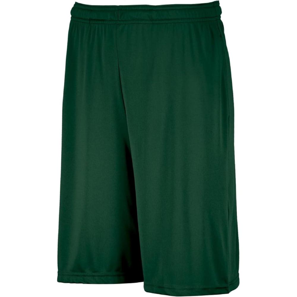 imageRussell Athletics Mens Dri Power Essential Performance Shorts with Pocket  Workout and Gym Active WearDark Green