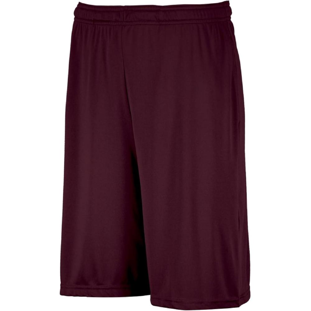 imageRussell Athletics Mens Dri Power Essential Performance Shorts with Pocket  Workout and Gym Active WearMaroon