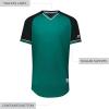 Russell Athletic Men’s Classic V-Neck Baseball Jersey: Vintage Appeal, with Dri-Power Moisture-Wicking(Aqua/Black/White)