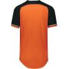 Russell Athletic Men’s Classic V-Neck Baseball Jersey: Vintage Appeal, with Dri-Power Moisture-Wicking(Burnt Orange/Black/White)