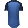 Russell Athletic Men’s Classic V-Neck Baseball Jersey: Vintage Appeal, with Dri-Power Moisture-Wicking(Columbia Blue/Navy/White)