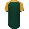 Russell Athletic Men’s Classic V-Neck Baseball Jersey: Vintage Appeal, with Dri-Power Moisture-Wicking(Dark Green/Gold/White)