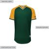Russell Athletic Men’s Classic V-Neck Baseball Jersey: Vintage Appeal, with Dri-Power Moisture-Wicking(Dark Green/Gold/White)