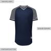 Russell Athletic Men’s Classic V-Neck Baseball Jersey: Vintage Appeal, with Dri-Power Moisture-Wicking(Navy/Steel/White)