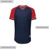 Russell Athletic Men’s Classic V-Neck Baseball Jersey: Vintage Appeal, with Dri-Power Moisture-Wicking(Navy/True Red/White)