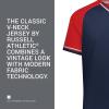 Russell Athletic Men’s Classic V-Neck Baseball Jersey: Vintage Appeal, with Dri-Power Moisture-Wicking(Navy/True Red/White)