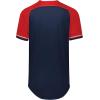 Russell Athletic Men’s Classic V-Neck Baseball Jersey: Vintage Appeal, with Dri-Power Moisture-Wicking(Navy/True Red/White)