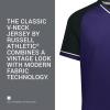 Russell Athletic Men’s Classic V-Neck Baseball Jersey: Vintage Appeal, with Dri-Power Moisture-Wicking(Purple/Black/White)