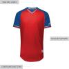 Russell Athletic Men’s Classic V-Neck Baseball Jersey: Vintage Appeal, with Dri-Power Moisture-Wicking(True Red/Royal/White)