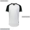 Russell Athletic Men’s Classic V-Neck Baseball Jersey: Vintage Appeal, with Dri-Power Moisture-Wicking(White/Black/White)