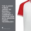 Russell Athletic Men’s Classic V-Neck Baseball Jersey: Vintage Appeal, with Dri-Power Moisture-Wicking(White/True Red/White)
