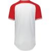 Russell Athletic Men’s Classic V-Neck Baseball Jersey: Vintage Appeal, with Dri-Power Moisture-Wicking(White/True Red/White)
