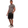 Russell Athletic Mens Fitted Compression Crew Neck Short Sleeve T Shirt, Gym Training Top(Black Heather)