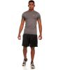 Russell Athletic Mens Fitted Compression Crew Neck Short Sleeve T Shirt, Gym Training Top(Black Heather)