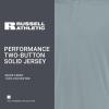 Russell Athletic Mens Men’s 2-Button Baseball Jersey – Short Sleeve Moisture-Wicking Dri-Power Performance Shirt(Baseball Grey)
