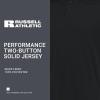 Russell Athletic Mens Men’s 2-Button Baseball Jersey – Short Sleeve Moisture-Wicking Dri-Power Performance Shirt(Black)
