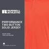 Russell Athletic Mens Men’s 2-Button Baseball Jersey – Short Sleeve Moisture-Wicking Dri-Power Performance Shirt(Burnt Orange)