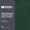 Russell Athletic Mens Men’s 2-Button Baseball Jersey – Short Sleeve Moisture-Wicking Dri-Power Performance Shirt(Dark Green)