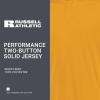 Russell Athletic Mens Men’s 2-Button Baseball Jersey – Short Sleeve Moisture-Wicking Dri-Power Performance Shirt(Gold)