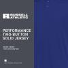 Russell Athletic Mens Men’s 2-Button Baseball Jersey – Short Sleeve Moisture-Wicking Dri-Power Performance Shirt(Royal)