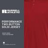 Russell Athletic Mens Men’s 2-Button Baseball Jersey – Short Sleeve Moisture-Wicking Dri-Power Performance Shirt(True Red)