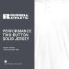 Russell Athletic Mens Men’s 2-Button Baseball Jersey – Short Sleeve Moisture-Wicking Dri-Power Performance Shirt(White)