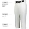 Russell Athletic Mens Solid Diamond Series Baseball Knicker 2.0 – Elevate Your Game with Knee-Length Comfort & Style(White)
