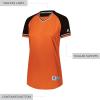 Russell Athletic Womens Women’s V-Neck Softball Jersey – Short Sleeve Moisture-Wicking Tee – Classic Athletic Wear(Burnt Orange/Black/White)
