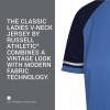 Russell Athletic Womens Women’s V-Neck Softball Jersey – Short Sleeve Moisture-Wicking Tee – Classic Athletic Wear(Columbia Blue/Navy/White)